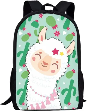 Back to School Backpack Alpaca Schoolbag for Boy Girl Kids Cartoon Llama Backpack Lightweight Preschool Book Bag Toddler Backpack