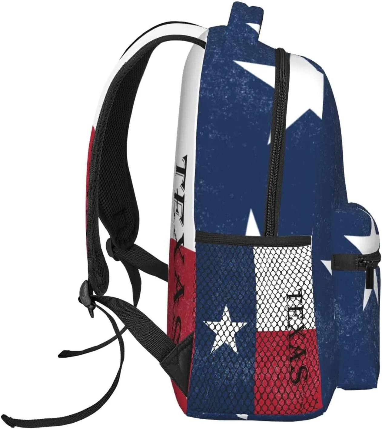 Backpack Multipurpose Anti-Theft Large Capacity Bookbag - Texas State Flag Art Travel Hiking Daypack With Side Pockets, Pattern 644