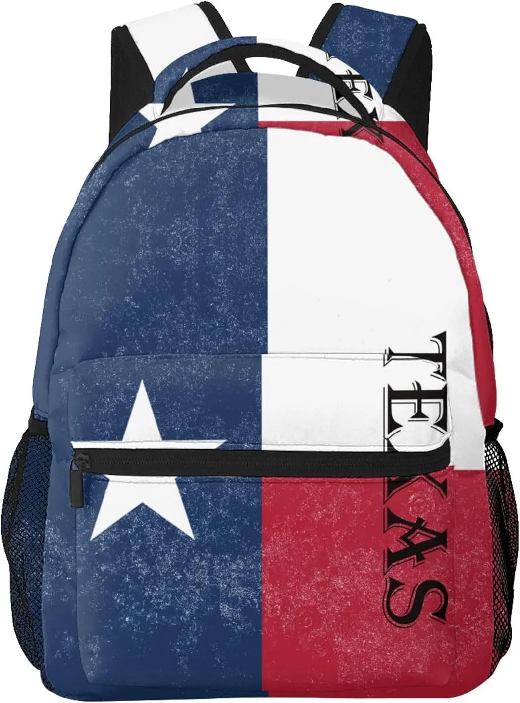 Backpack Multipurpose Anti-Theft Large Capacity Bookbag - Texas State Flag Art Travel Hiking Daypack With Side Pockets, Pattern 644