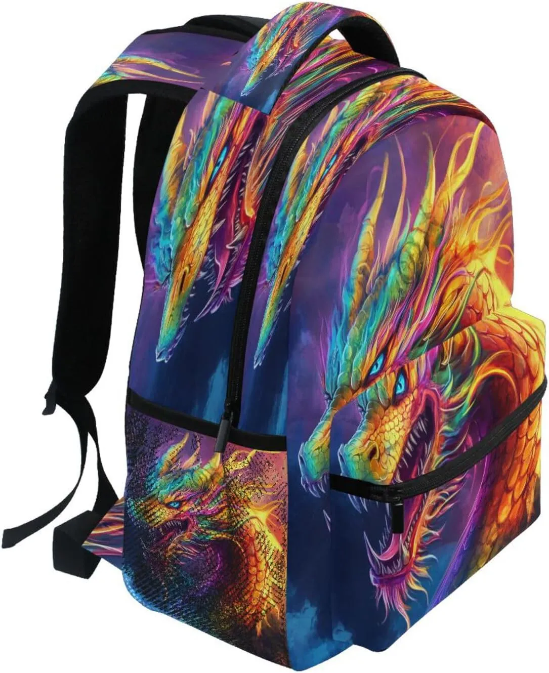 Backpack School Bookbag Travel Bag Angry Green Dragon for Girls Boys Teen