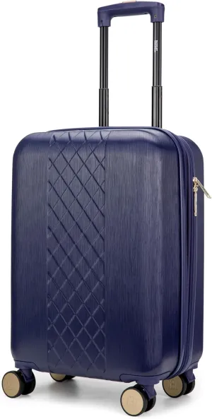 Badgley Mischka Diamond Expandable Carry-on Suitcase 20" Airline Approved Luggage (Navy)