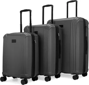 Badgley Mischka Evalyn 3 Piece Chic Expandable Luggage Set (Grey)