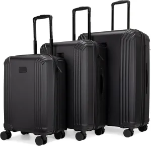 Badgley Mischka Evalyn 3 Piece Expandable Luggage Set (Black)