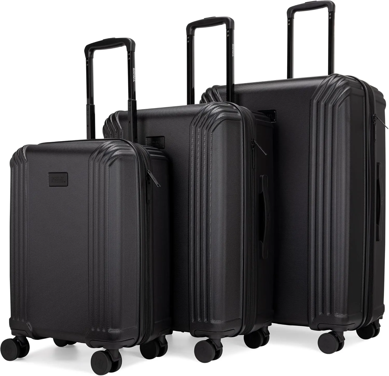 Badgley Mischka Evalyn 3 Piece Expandable Luggage Set (Black)