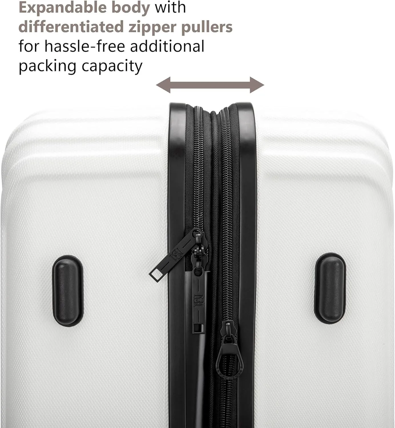 Badgley Mischka Evalyn 3 Piece Expandable Luggage Set (White)