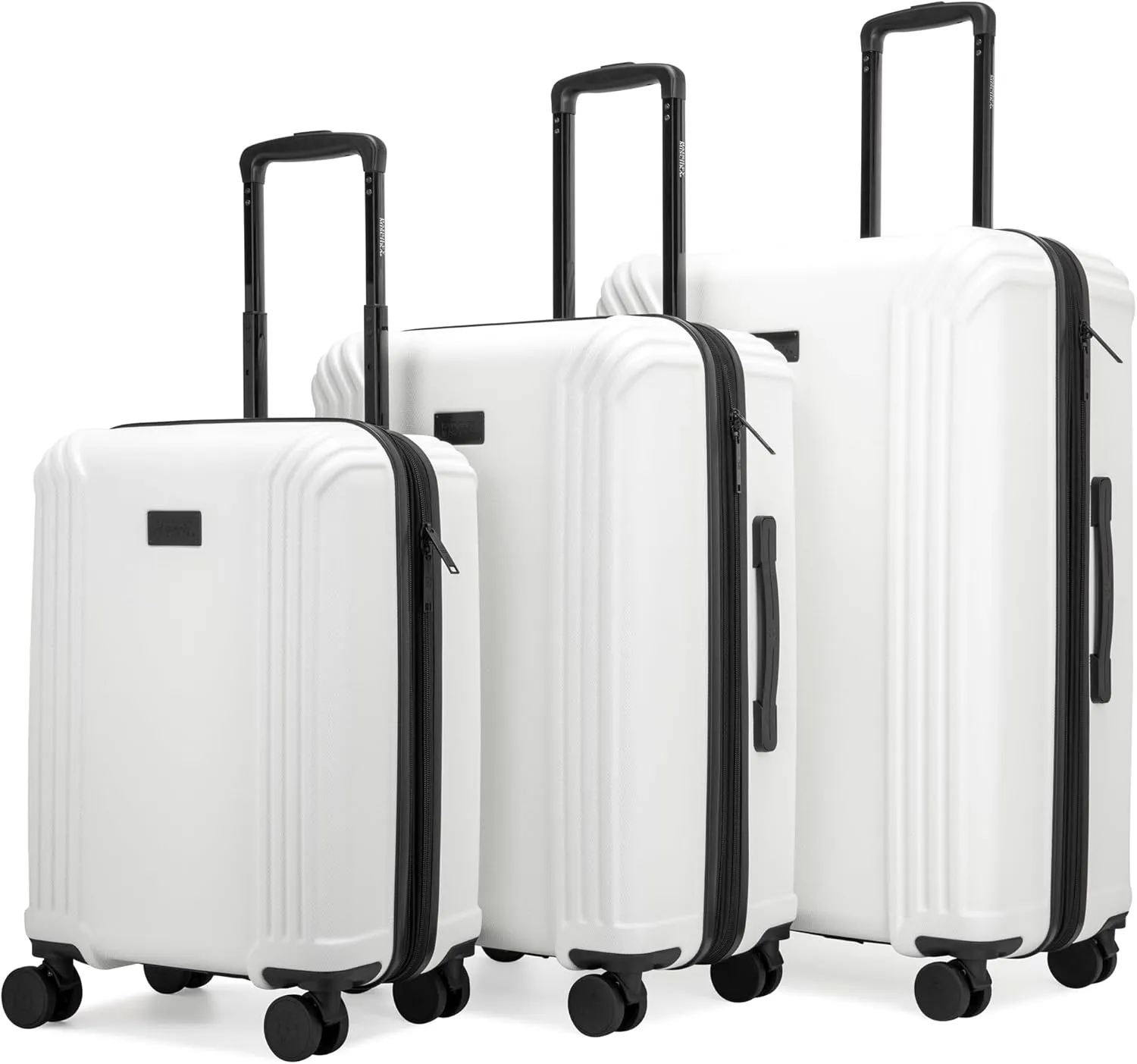 Badgley Mischka Evalyn 3 Piece Expandable Luggage Set (White)