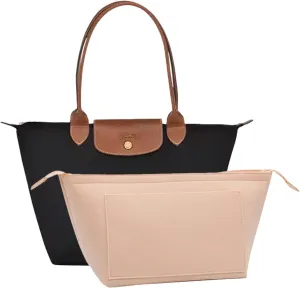 Bag Organizer, Purse Insert With Zipper, Suitable for Longchamp Tote Bag Organizer Insert (Pink, Large)