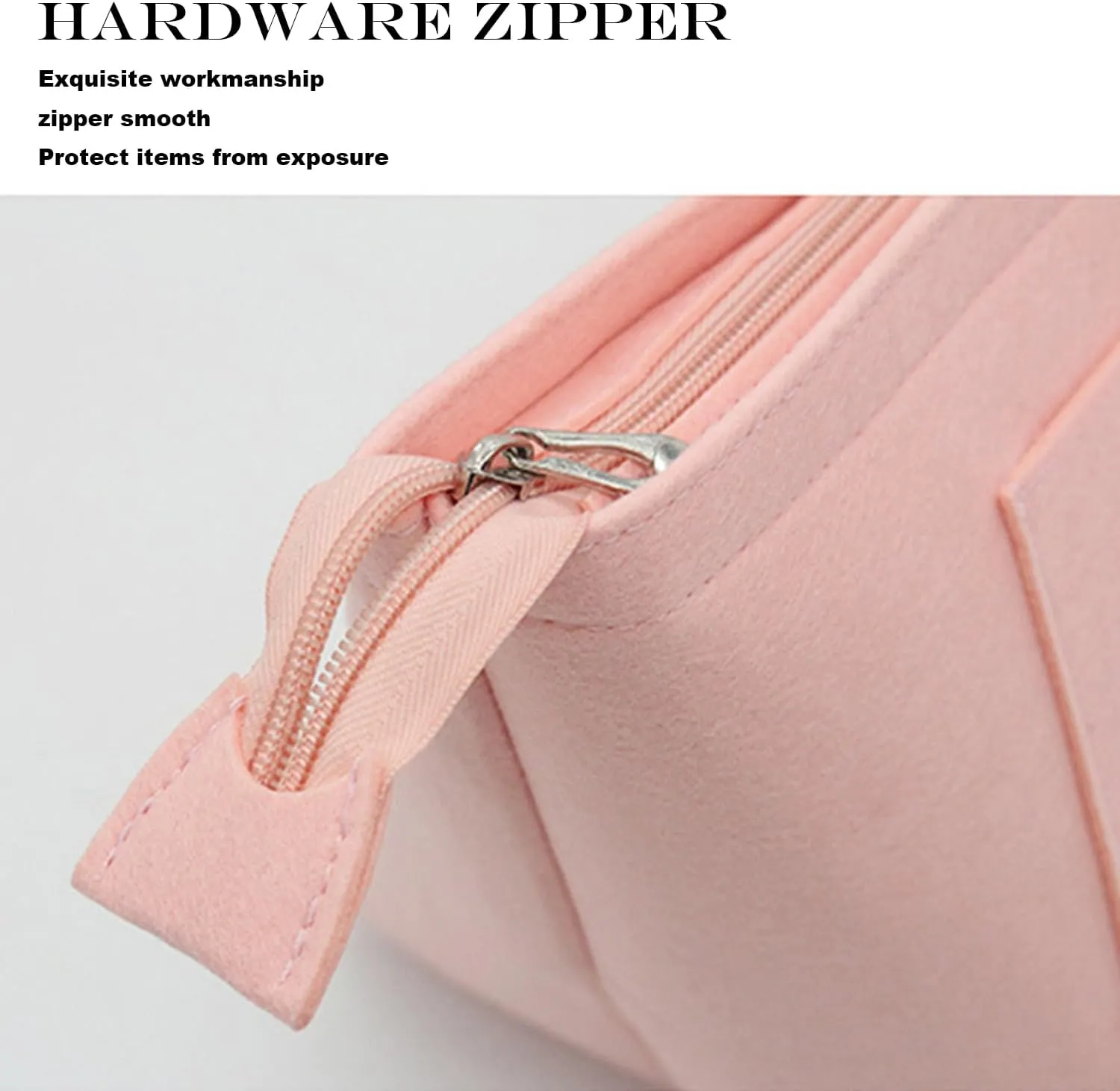 Bag Organizer, Purse Insert With Zipper, Suitable for Longchamp Tote Bag Organizer Insert (Pink, Large)