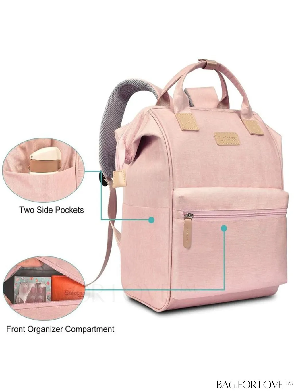 BagForLove - 15.6 Inch Laptop Backpack: Water Resistant, USB Charging Port, Multipurpose for Business & Travel