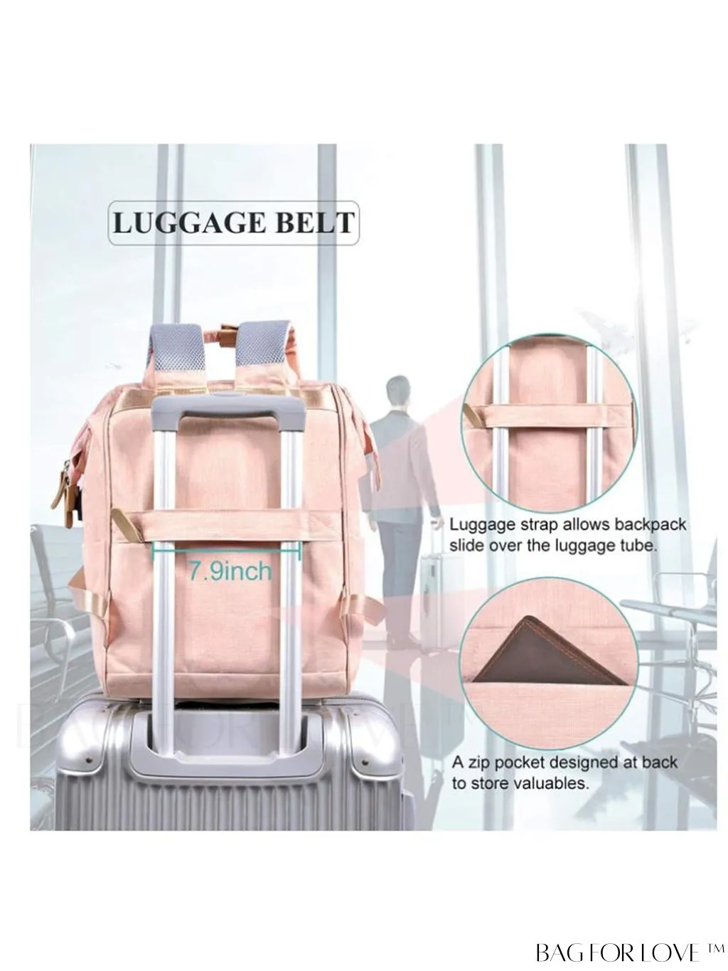 BagForLove - 15.6 Inch Laptop Backpack: Water Resistant, USB Charging Port, Multipurpose for Business & Travel