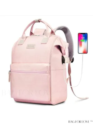 BagForLove - 15.6 Inch Laptop Backpack: Water Resistant, USB Charging Port, Multipurpose for Business & Travel