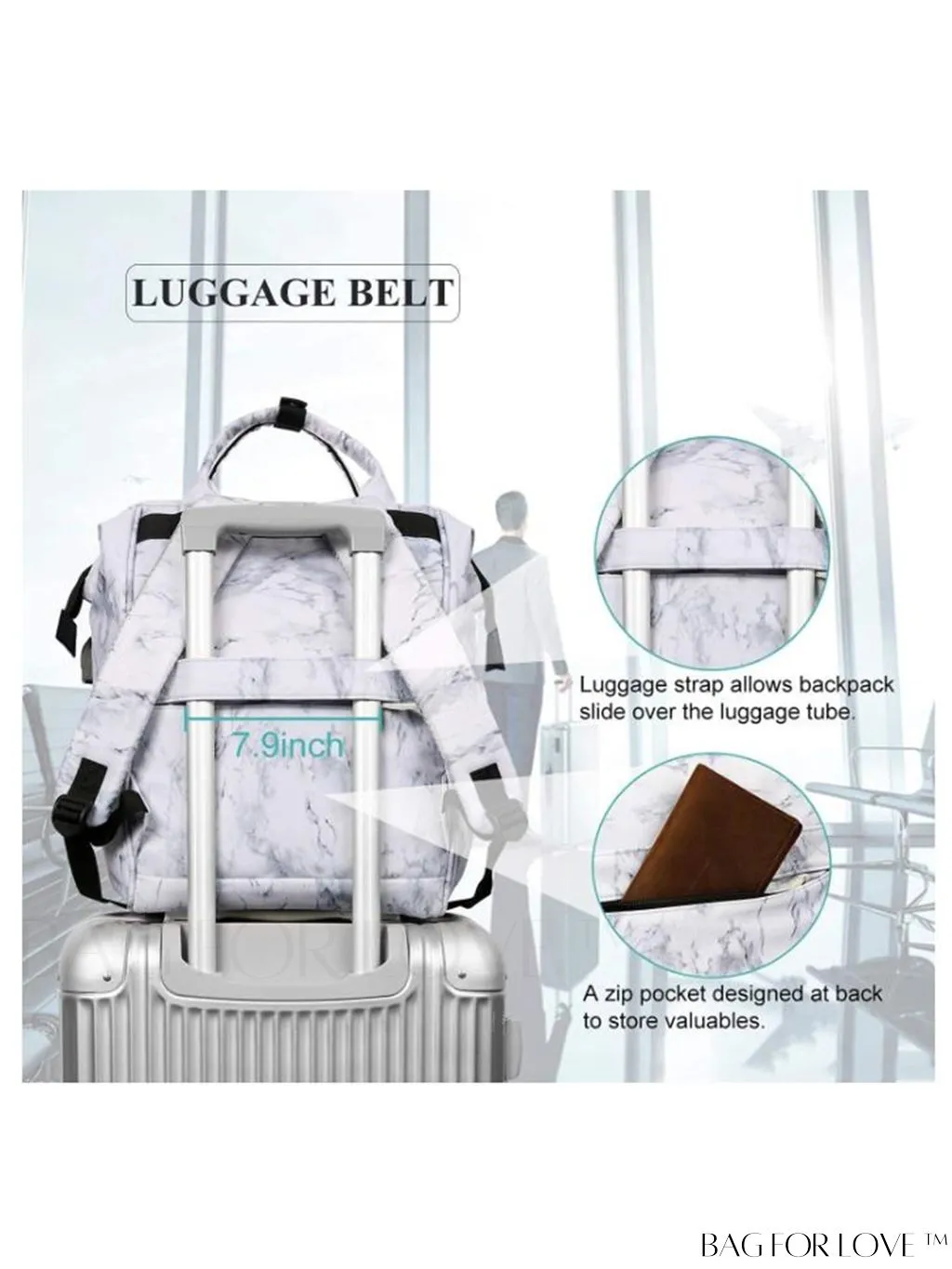 BagForLove - 15.6 Inch Laptop Backpack: Water Resistant, USB Charging Port, Multipurpose for Business & Travel
