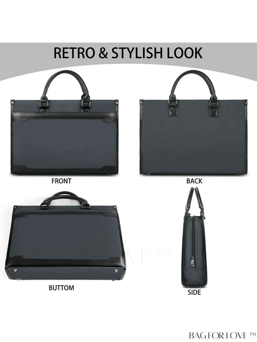 BagForLove - 15.6 Laptop Messenger Bag for Business, Office Work, and Travel