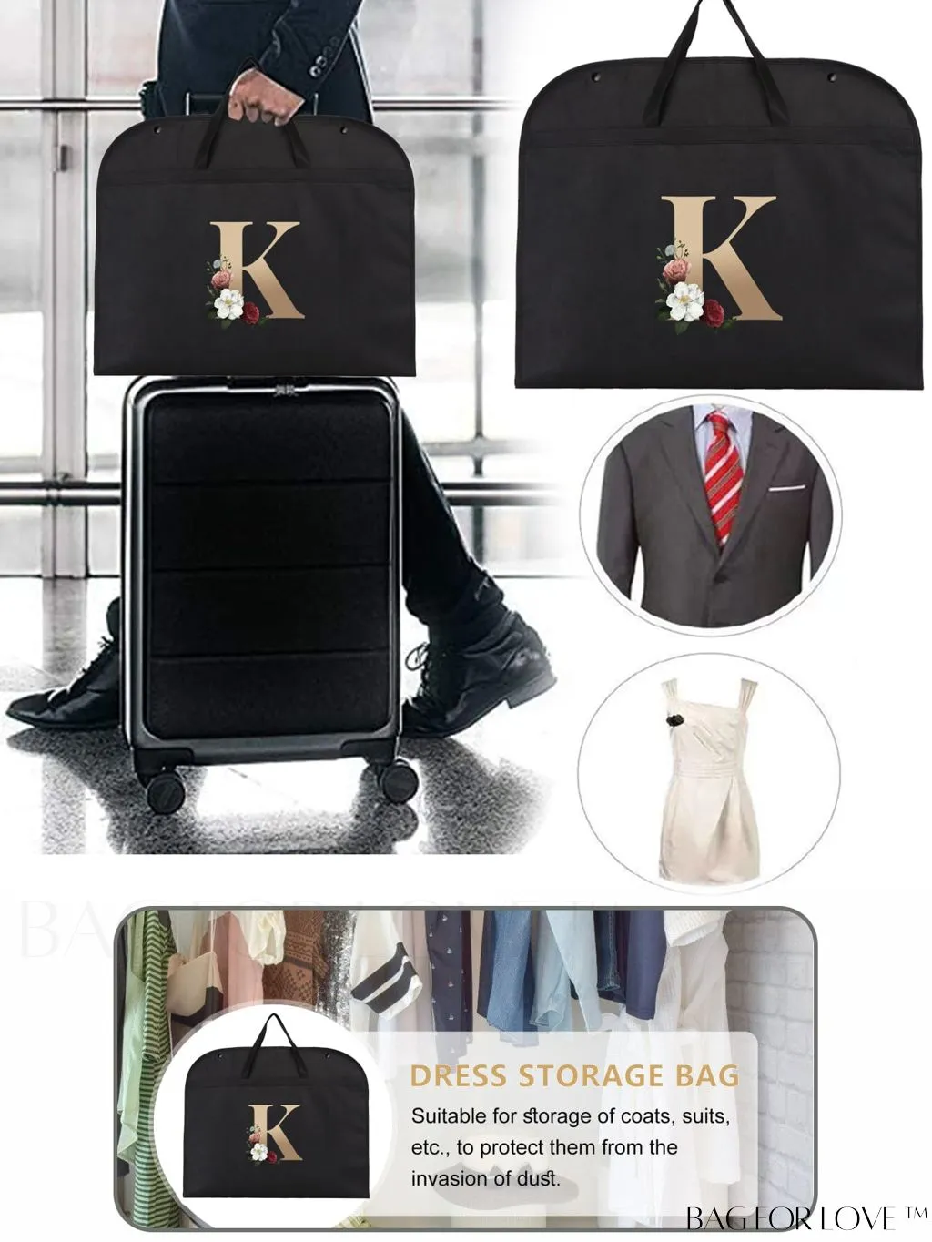 BagForLove - Wedding Dress Garment Storage Bag - Travel-friendly Clothing Organizer for Dust-free Storage