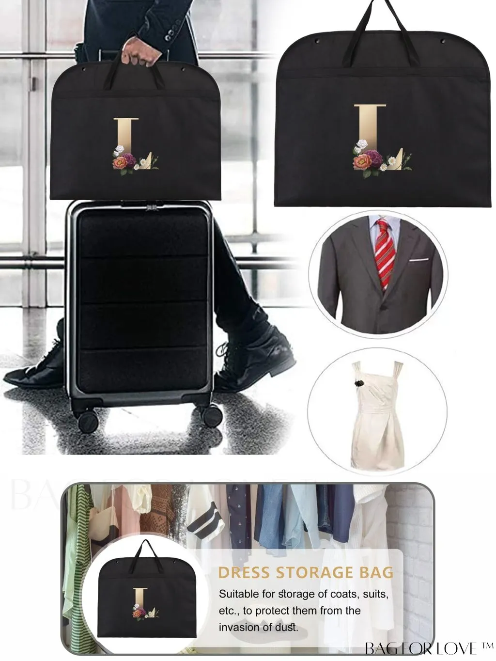 BagForLove - Wedding Dress Garment Storage Bag - Travel-friendly Clothing Organizer for Dust-free Storage