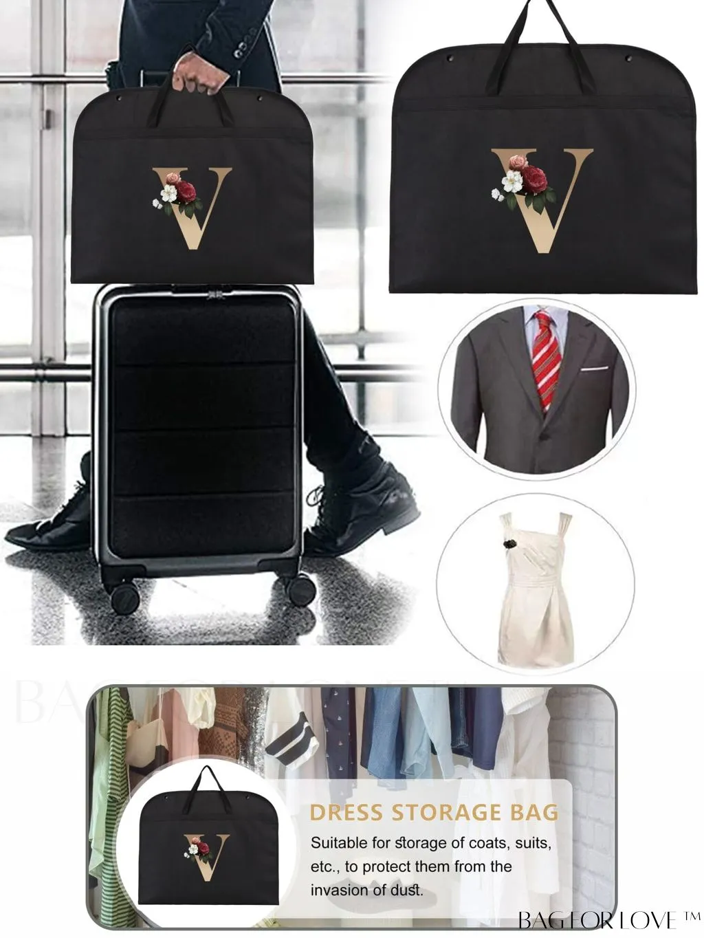 BagForLove - Wedding Dress Garment Storage Bag - Travel-friendly Clothing Organizer for Dust-free Storage