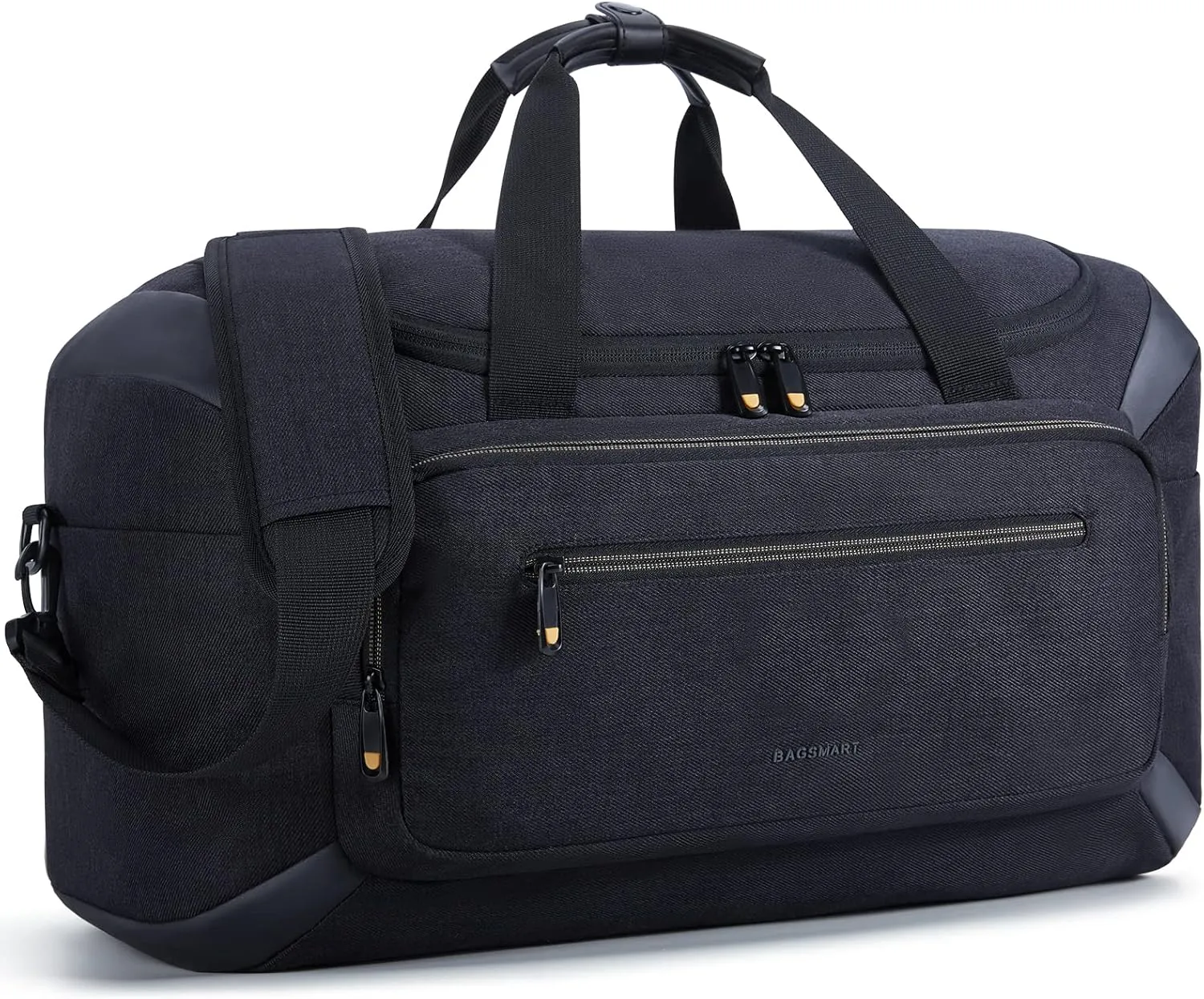 BAGSMART 53L Large Duffle Bag for Men, Gym Travel Sports Weekender Overnight Bag with Shoe Compartment and Multiple Pockets, Black