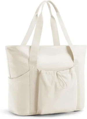 BAGSMART Tote Bag for Women, Tote Shoulder Bag with Laptop Compartment and Zipper Handbag for Travel, Work