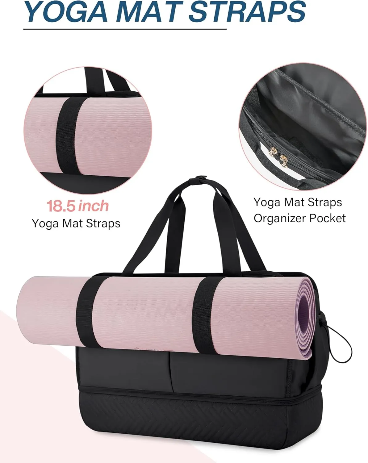 BAGSMART Women's 40L Weekender Travel Duffel Gym Bag with Shoe Compartment, Carry on Overnight Bag