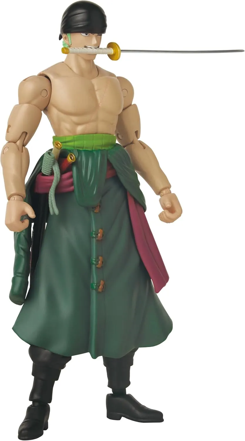 Bandai Anime Heroes One Piece Roronoa Zoro 17 cm Articulated Manga Figurine - Three Sword Style - Officially Licensed - Children's Toy 4 