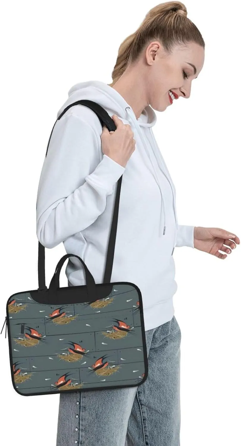 Barn Swallow In Graphite Print Laptop Bag,Can Use It Freely As A Shoulder Bag,Crossbody Bag,And Briefcase