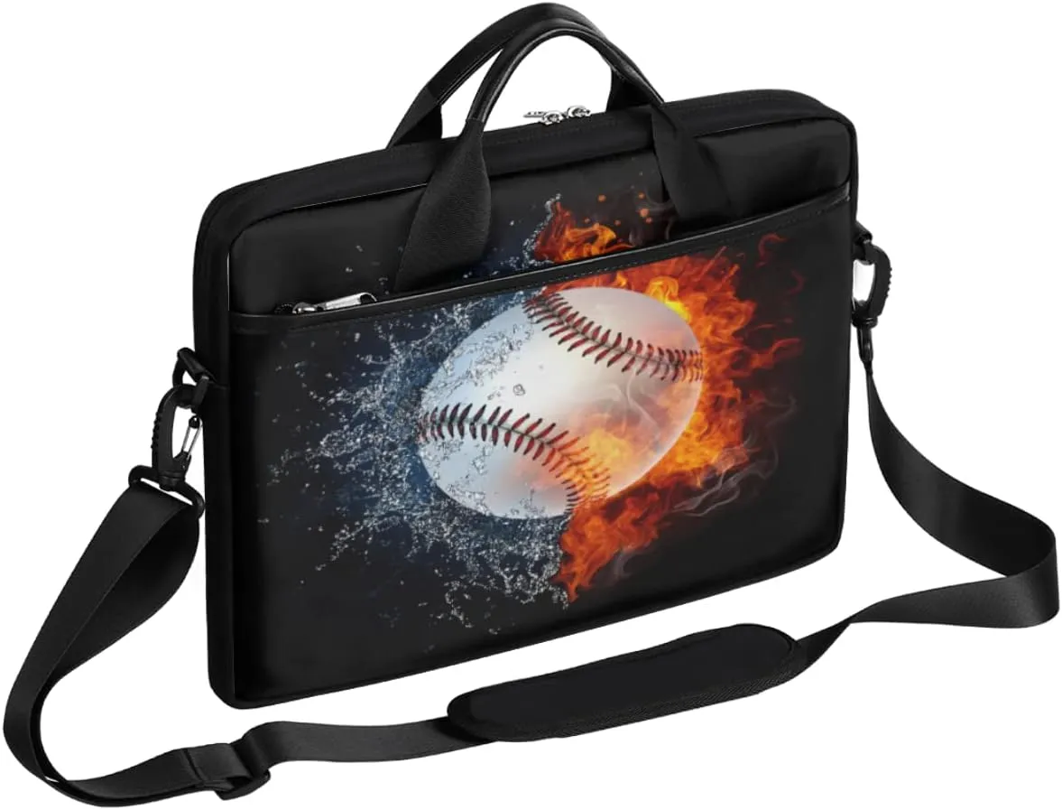 Baseball Ball Print Laptop Shoulder Messenger Bag Waterproof Laptop Briefcase with Handle and Padded Strap Case Sleeve