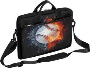 Baseball Ball Print Laptop Shoulder Messenger Bag Waterproof Laptop Briefcase with Handle and Padded Strap Case Sleeve