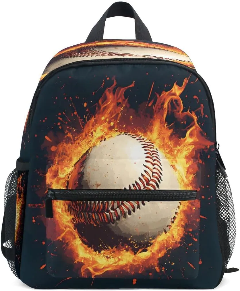 Baseball Magma Flame Toddlers Backpack Kid's School Bag Preschool Nursery Travel Bag
