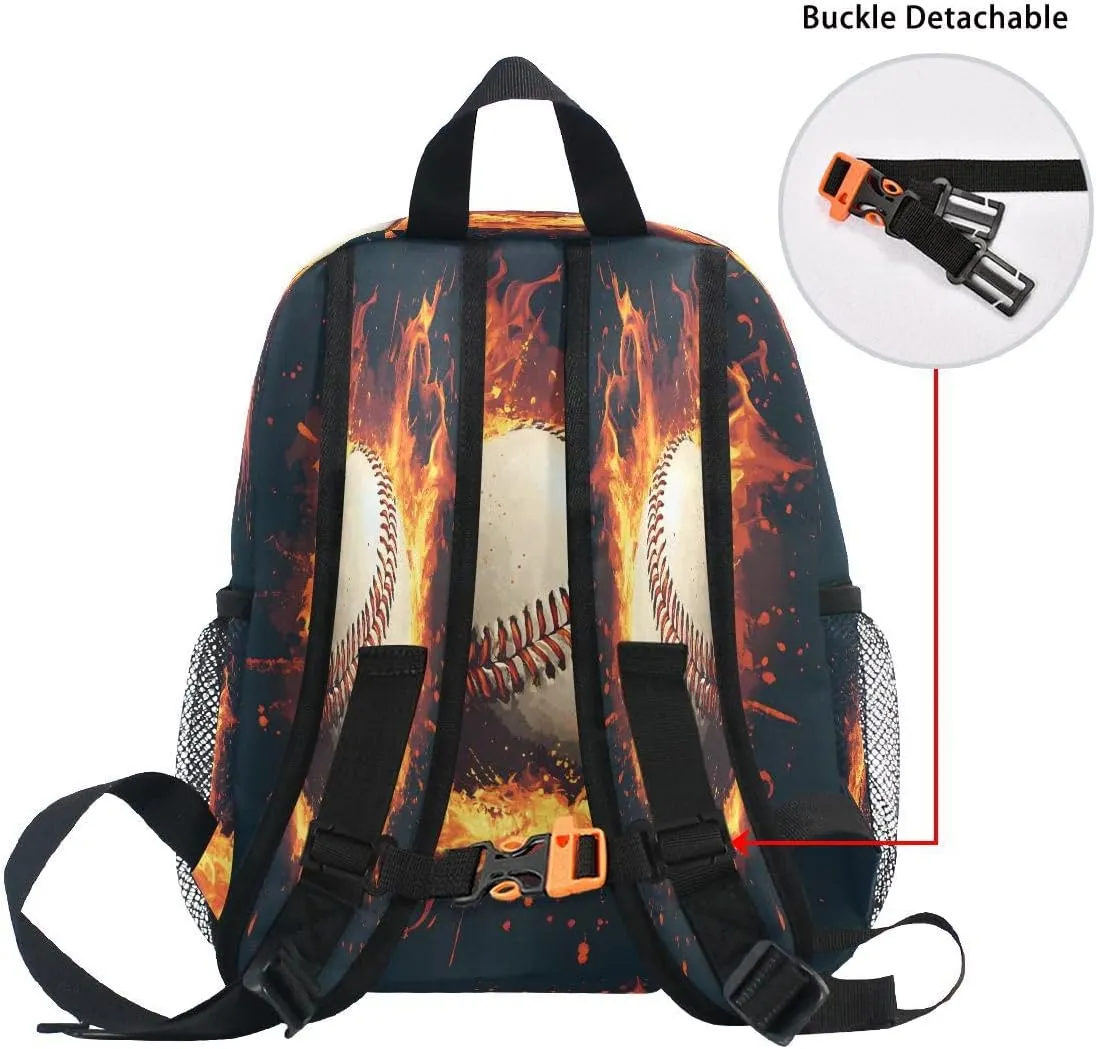 Baseball Magma Flame Toddlers Backpack Kid's School Bag Preschool Nursery Travel Bag