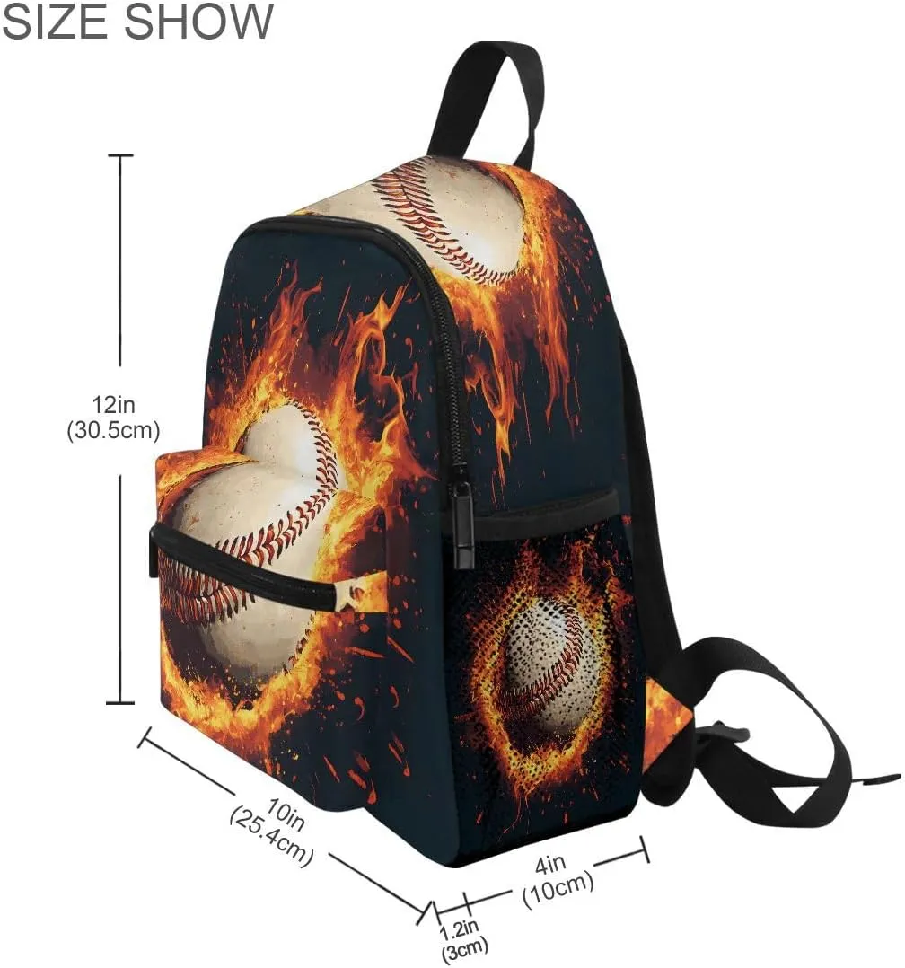 Baseball Magma Flame Toddlers Backpack Kid's School Bag Preschool Nursery Travel Bag
