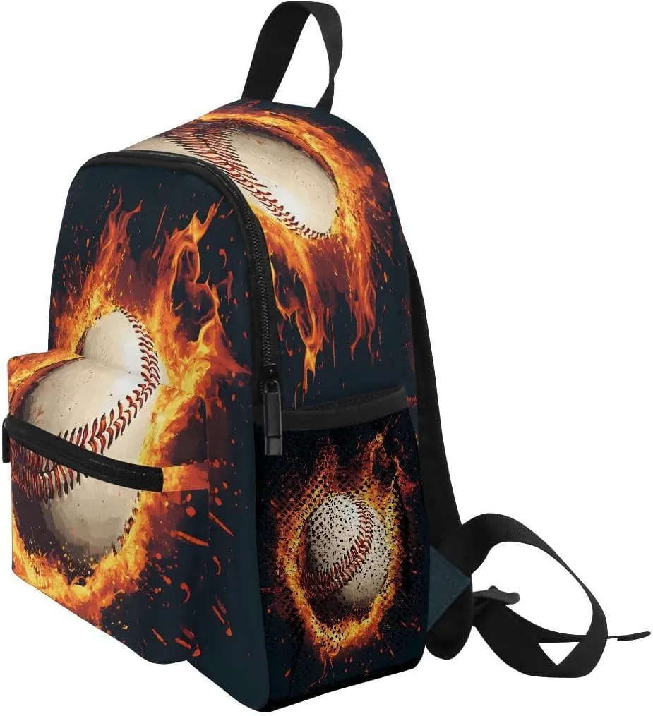 Baseball Magma Flame Toddlers Backpack Kid's School Bag Preschool Nursery Travel Bag