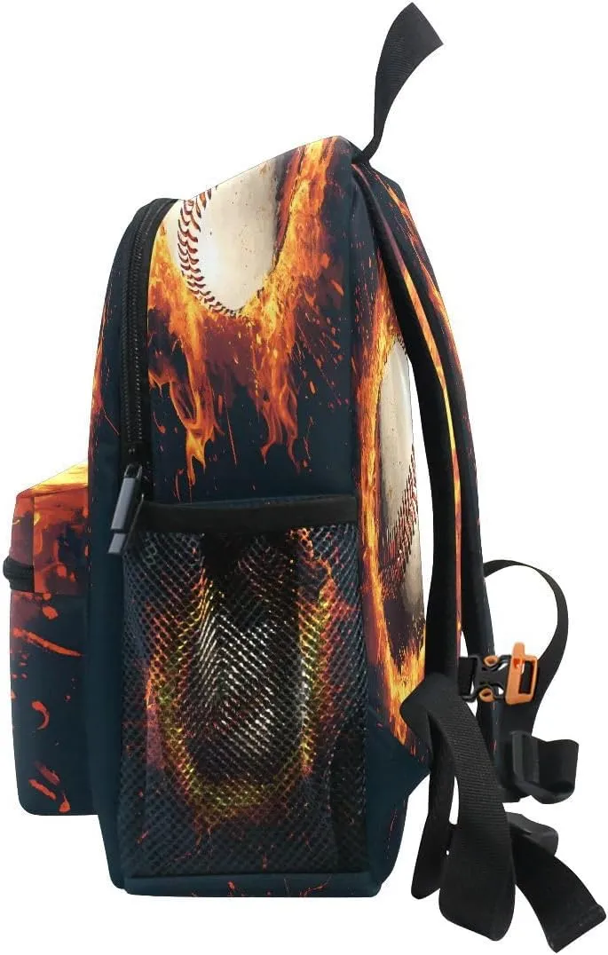 Baseball Magma Flame Toddlers Backpack Kid's School Bag Preschool Nursery Travel Bag