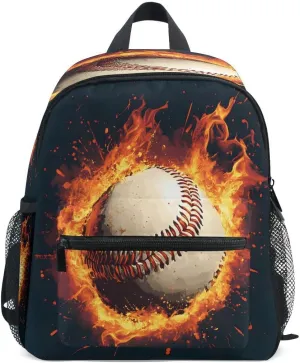 Baseball Magma Flame Toddlers Backpack Kid's School Bag Preschool Nursery Travel Bag