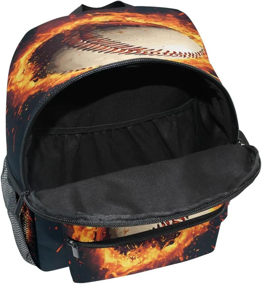 Baseball Magma Flame Toddlers Backpack Kid's School Bag Preschool Nursery Travel Bag