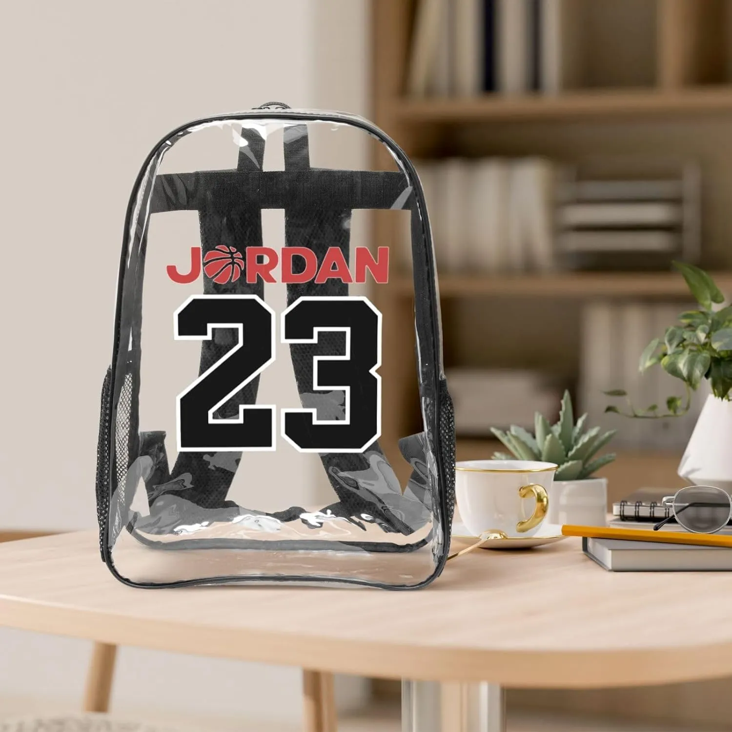 Basketball Goat 23 Transparent Backpack 16 Inch Laptop Backpack Large Capacity Backpack Travel Bag