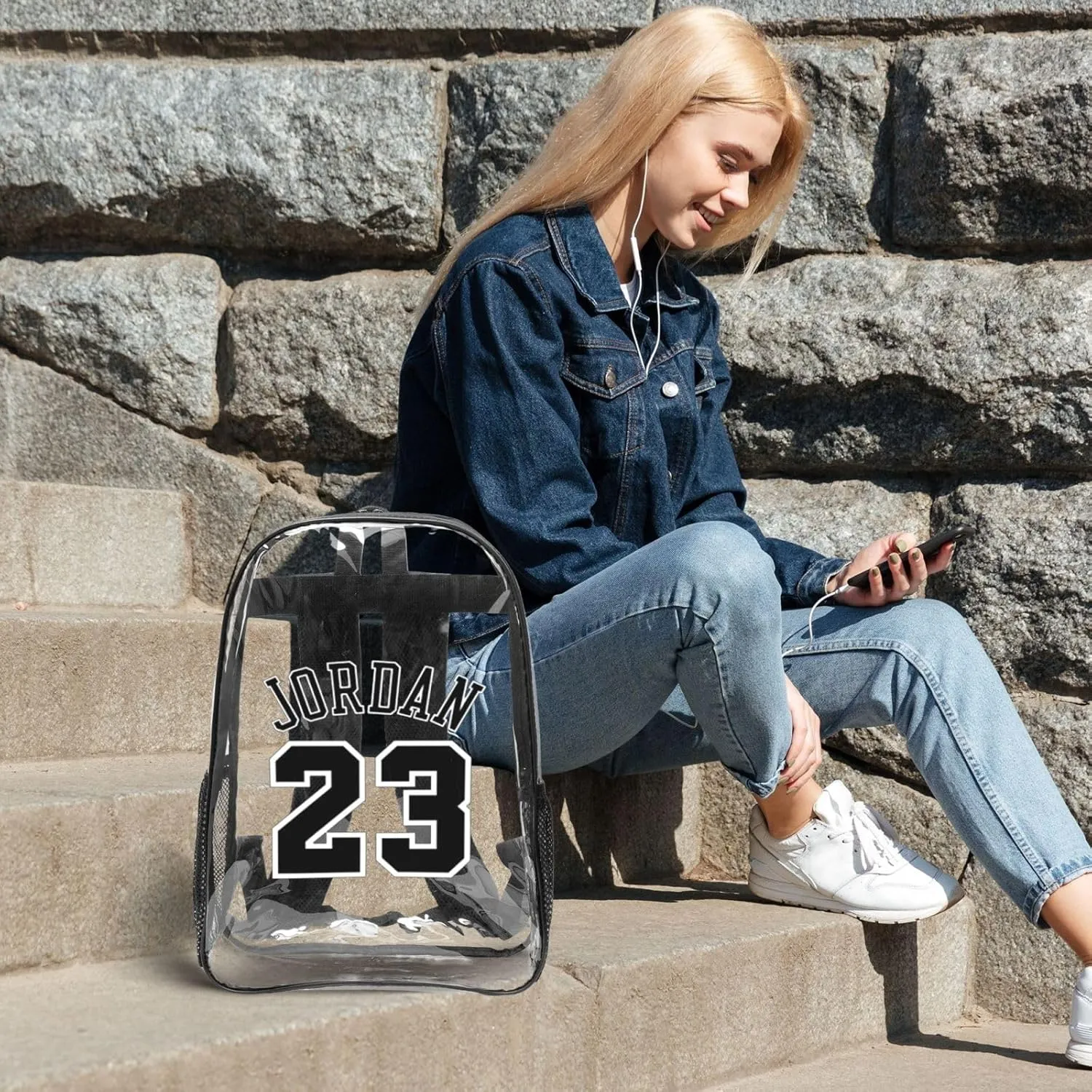 Basketball Goat 23 Transparent Backpack 16 Inch Laptop Backpack Large Capacity Backpack Travel Bag