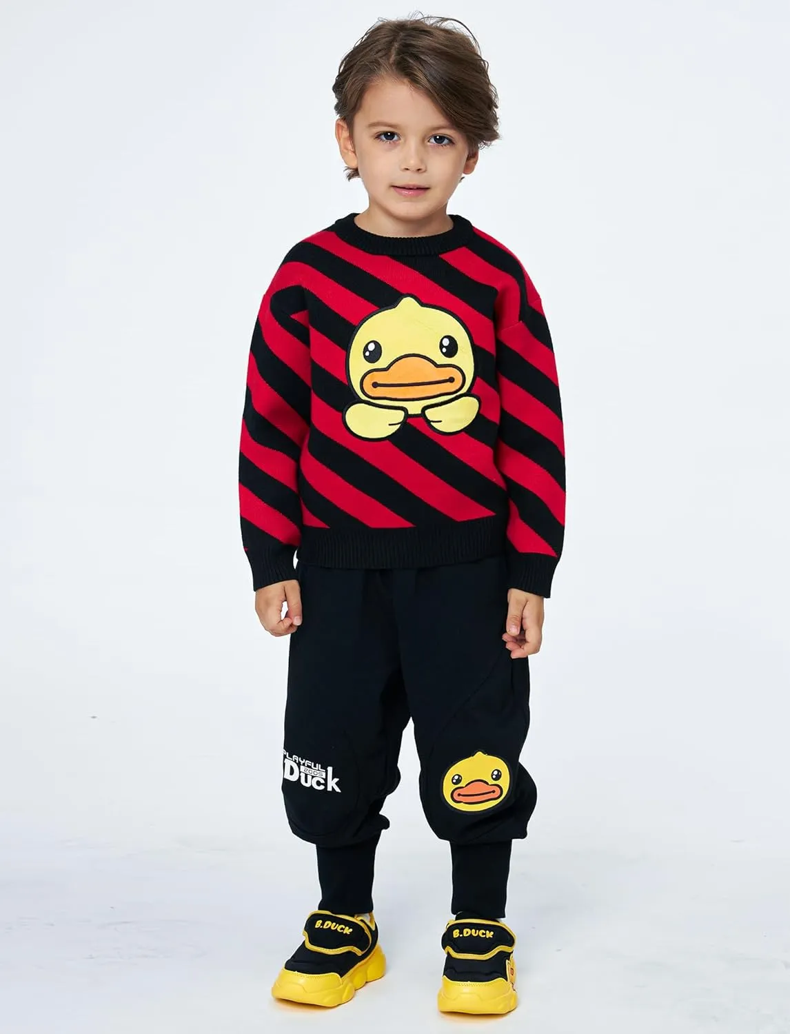 B.Duck Unisex Kids Sweatpants with Pockets Cartoon Duck Elastic Waist Joggers Pants for Toddler Boys Girls (3-12 Years)