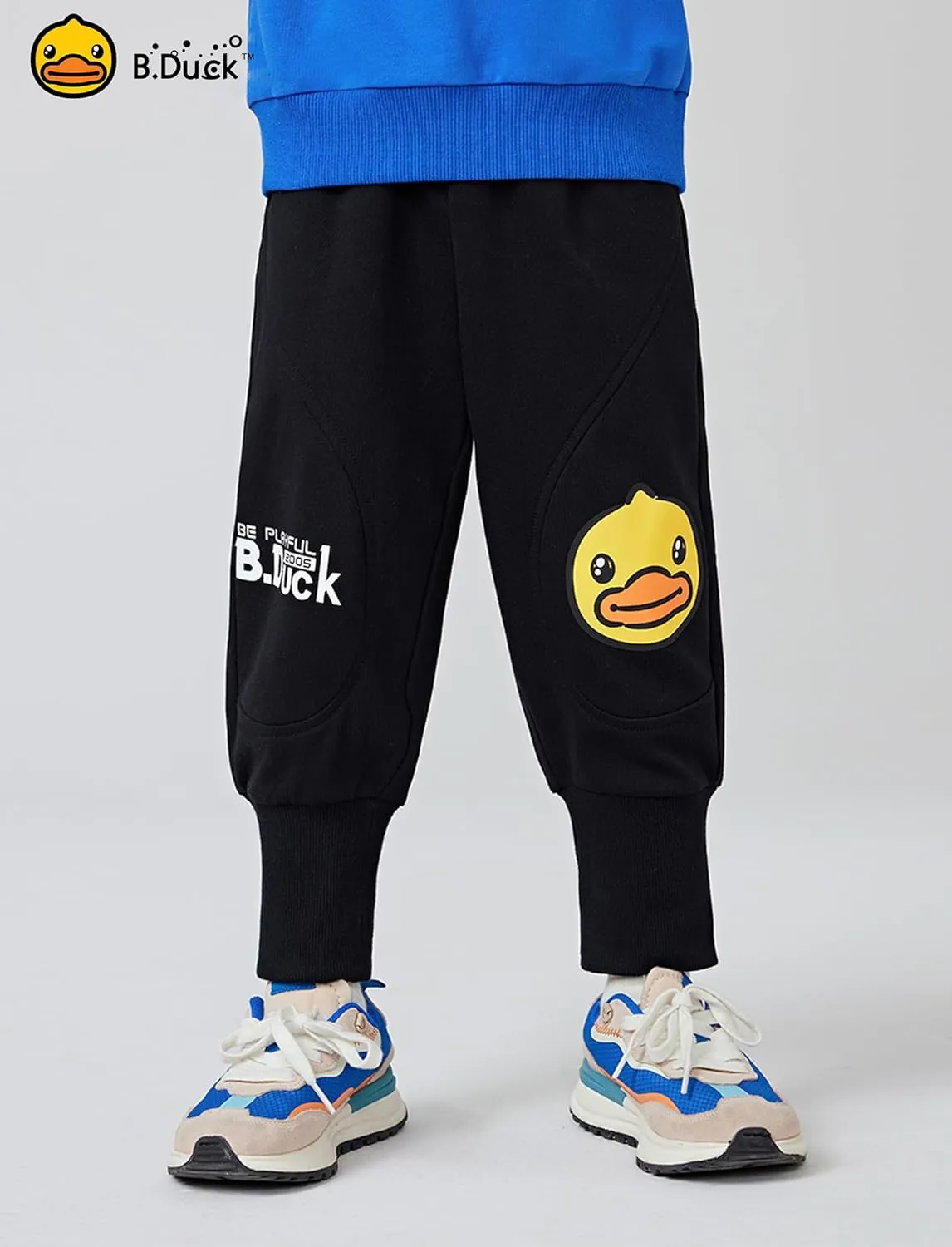 B.Duck Unisex Kids Sweatpants with Pockets Cartoon Duck Elastic Waist Joggers Pants for Toddler Boys Girls (3-12 Years)