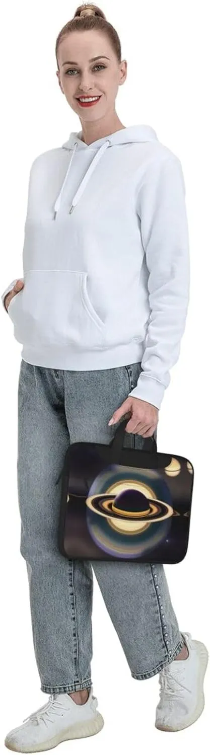 Beautiful Saturn Pattern Laptop Bag - with Soft Interior, Multiple Pockets - Ideal for Men, Travel and Business