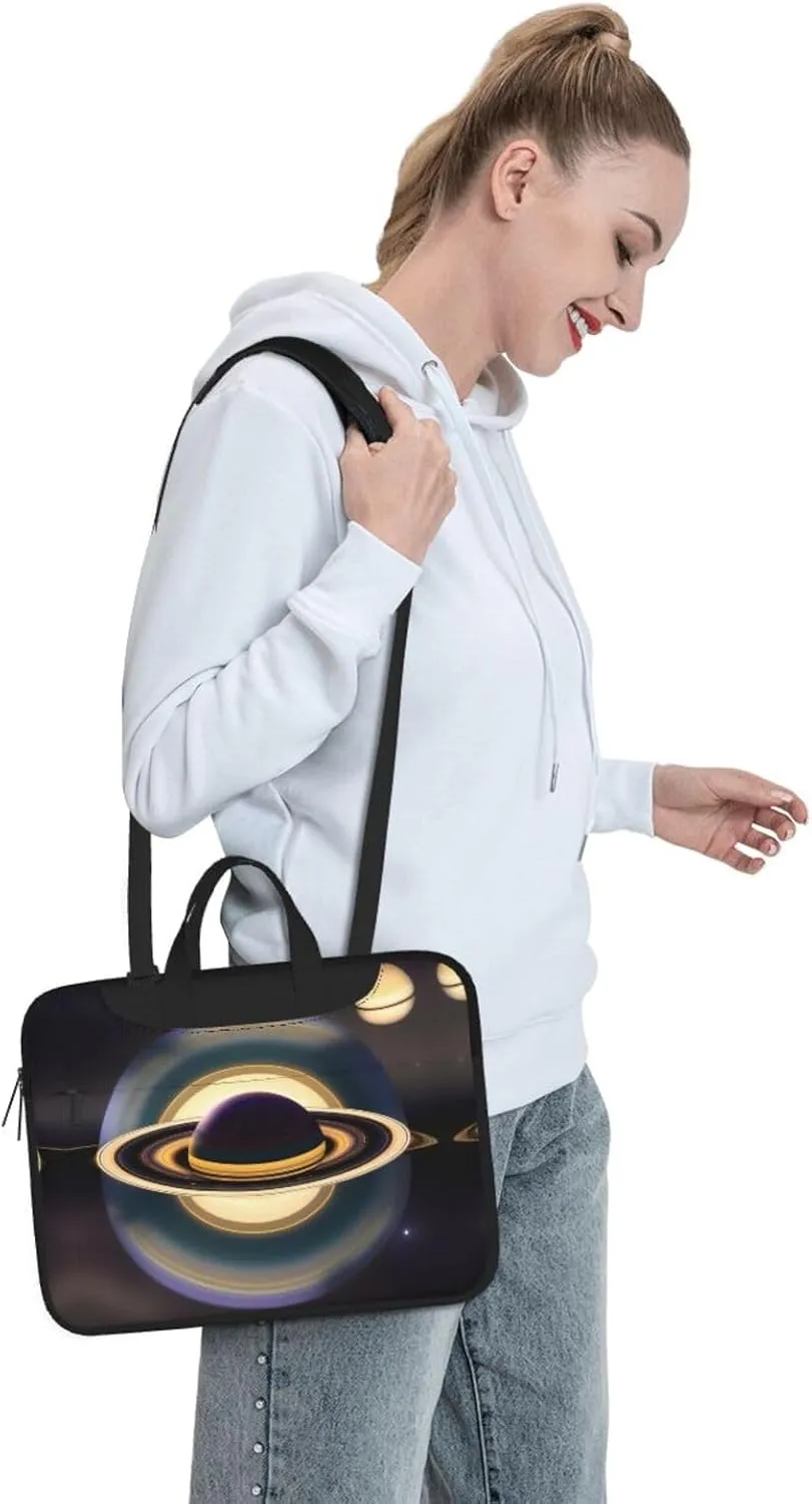 Beautiful Saturn Pattern Laptop Bag - with Soft Interior, Multiple Pockets - Ideal for Men, Travel and Business