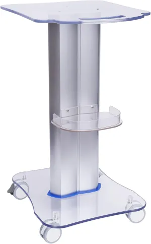 Beauty Rolling Trolley, Salon Trolley Cart with Additional Tray Acrylic Rolling Cart, SPA Storage for Beauty Instrument(Clear Blue)