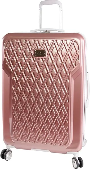 BEBE Women's Luggage Stella 29" Hardside Check in Spinner, Telescoping Handles, Rose Gold, One Size