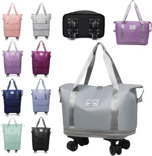 Beente Travel Bag With Wheels - 2025 New Beente Expandable Travel Bag, Large Capacity Travel Bags Universal Wheel Removable (Light Grey,One Size)