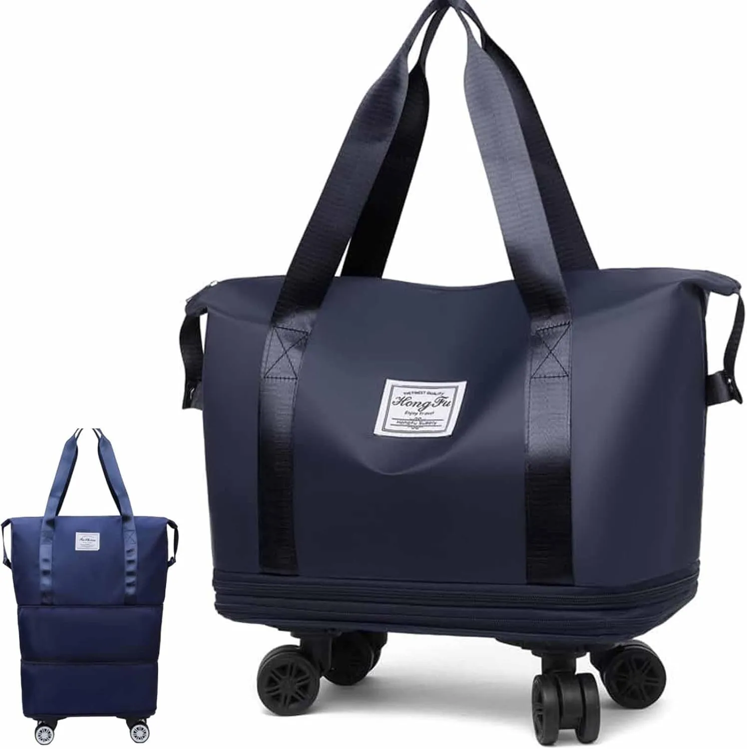 Beente Travel Bag With Wheels, 2025 New kulken Large Capacity Travel Bag-Universal Wheel Removable, All-In-One Travel Set(Blue)