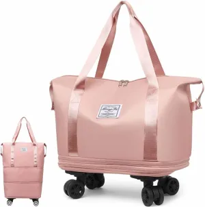 Beente Travel Bag With Wheels, 2025 New kulken Large Capacity Travel Bag-Universal Wheel Removable, All-In-One Travel Set(Pink)