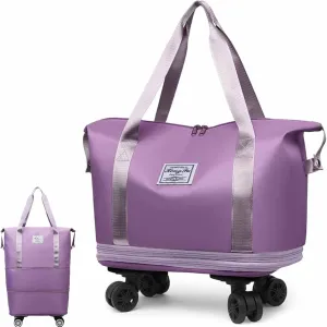 Beente Travel Bag With Wheels, 2025 New kulken Large Capacity Travel Bag-Universal Wheel Removable, All-In-One Travel Set(Purple)