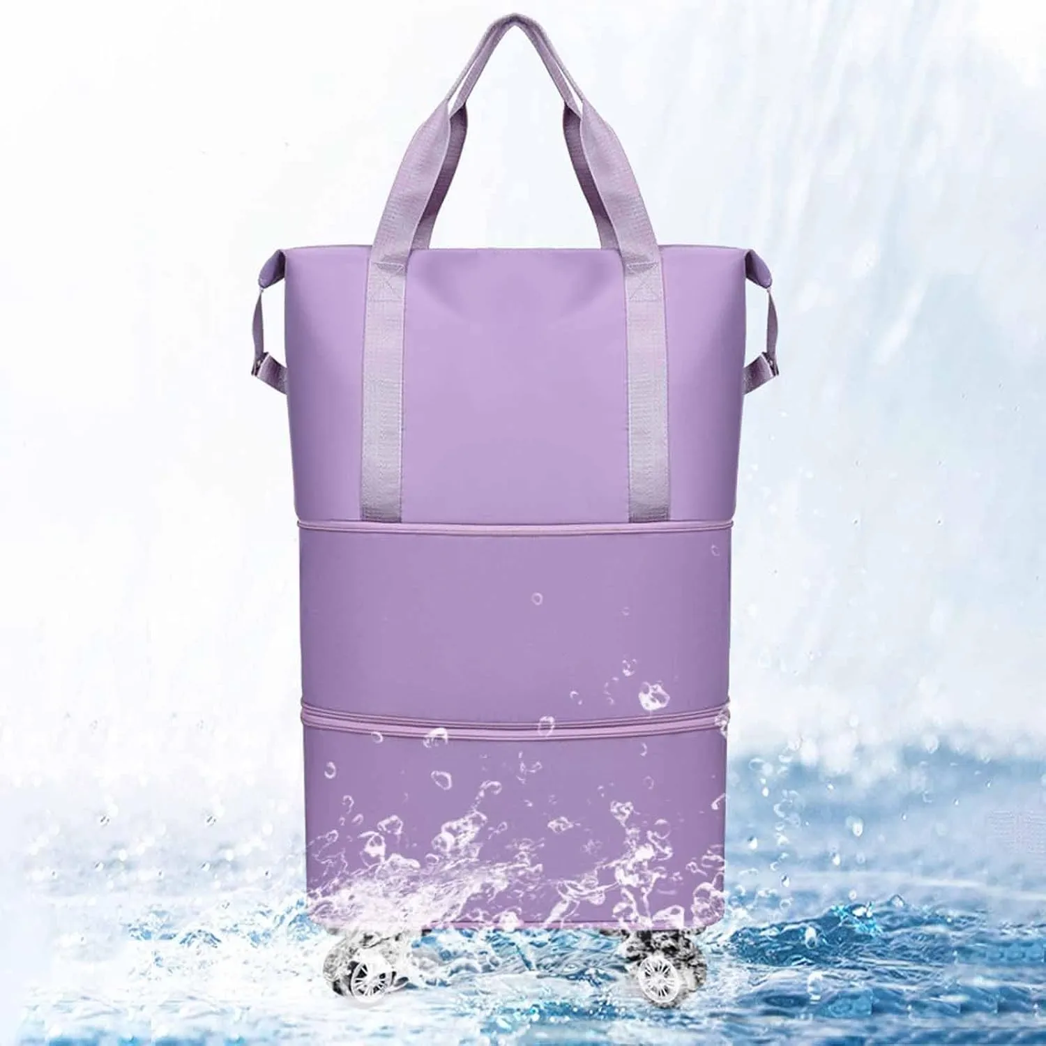 Beente Travel Bag With Wheels, 2025 New kulken Large Capacity Travel Bag-Universal Wheel Removable, All-In-One Travel Set(Purple)