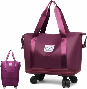 Beente Travel Bag With Wheels, 2025 New kulken Large Capacity Travel Bag-Universal Wheel Removable, All-In-One Travel Set(Red)