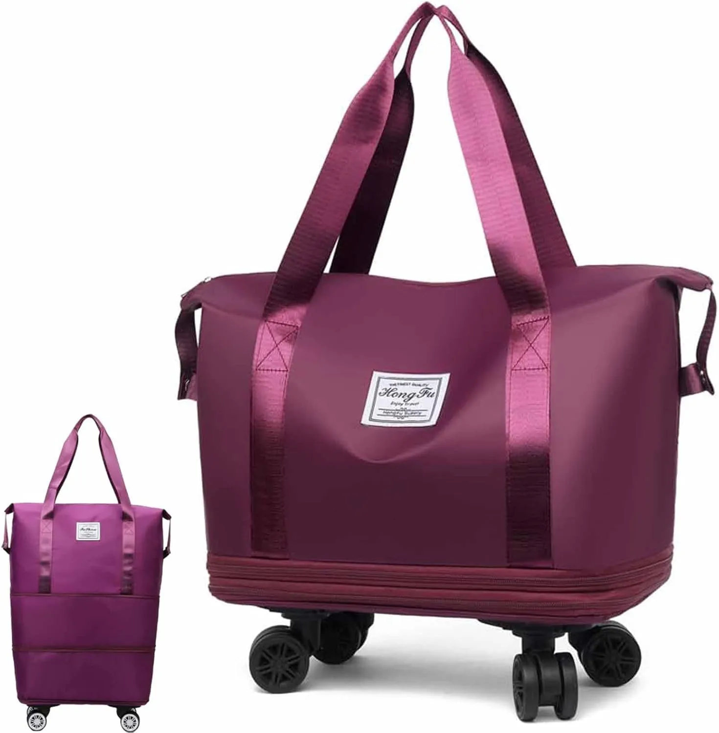 Beente Travel Bag With Wheels, 2025 New kulken Large Capacity Travel Bag-Universal Wheel Removable, All-In-One Travel Set(Red)