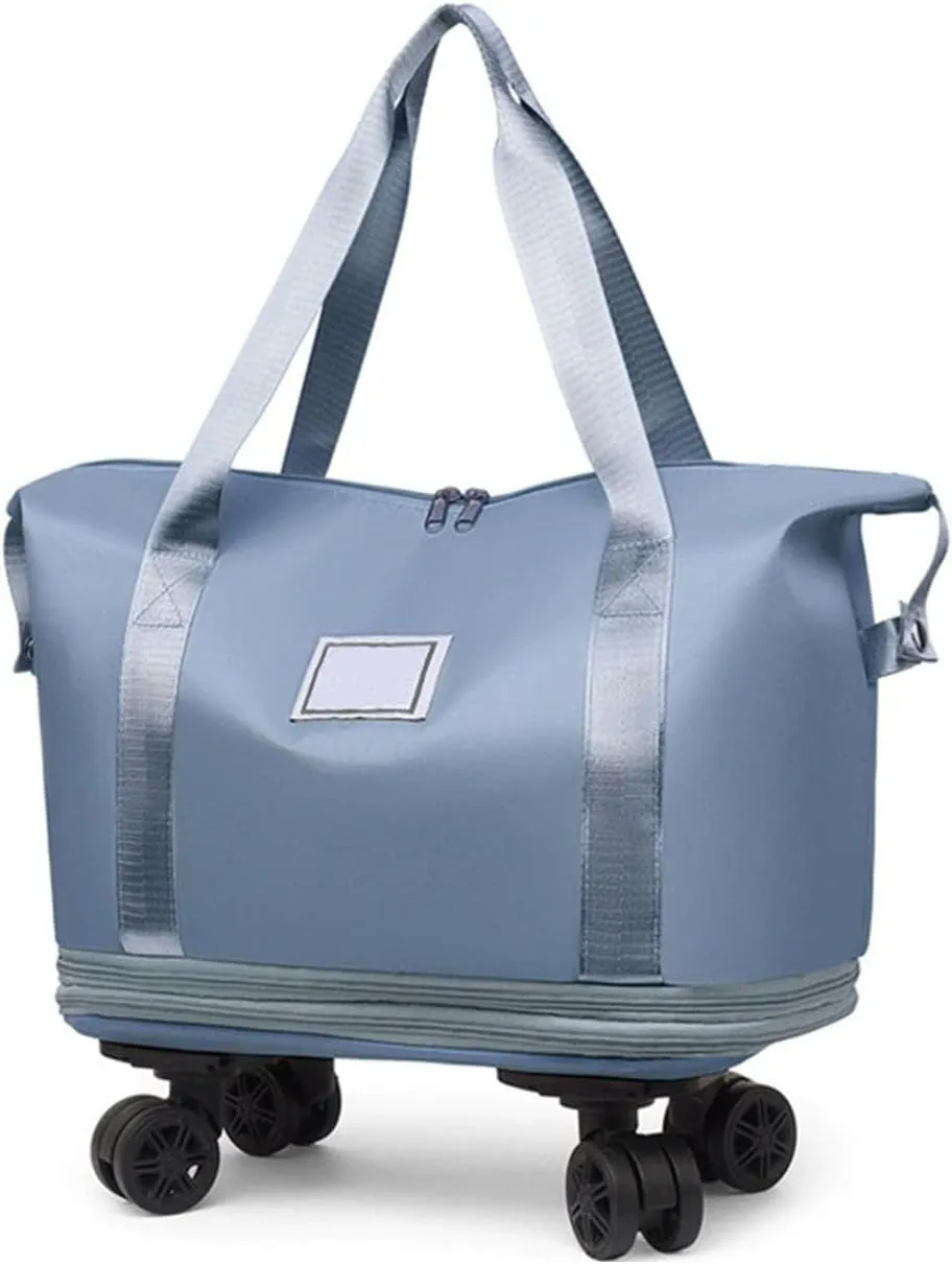 Beente Travel Bag with Wheels, 2025 New Large Capacity Travel Bag - Universal Wheel Removable, Foldie Travel Bags Expandable (Light Blue)